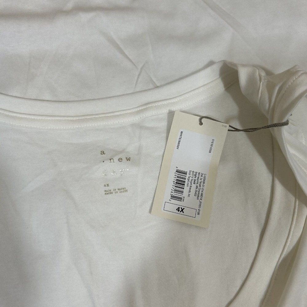A New Day White Tank Top Womens Plus Size 4X Scoopneck Stretch Sleeveless - Picture 6 of 8